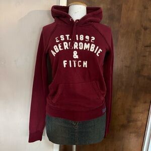 Abercrombie Fitch burgundy Pullover Hoodie Sz Large Y2K 2000s Bella